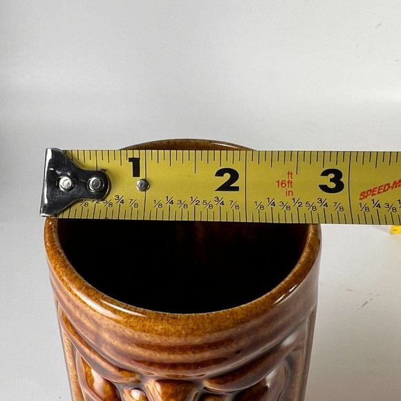 Tiki LeilanI Double Sided Cup Mug Brown Glazed Ceramic Tumbler Barware Souvenir - Picture 12 of 12